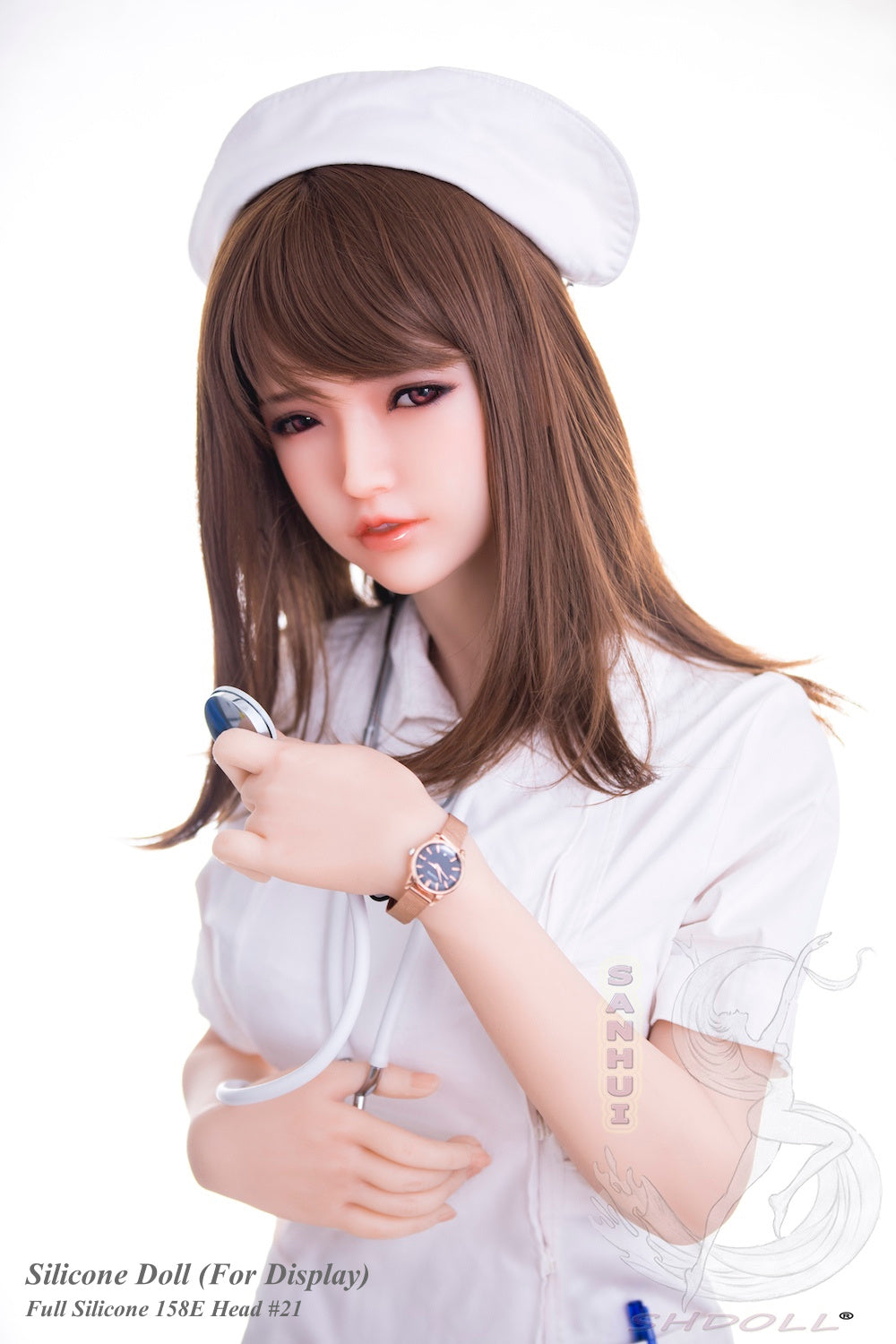 Sanhui Doll Full Silicone Doll Life-like Fashion Display Mannequins For Display [ 158E Head #21 ]