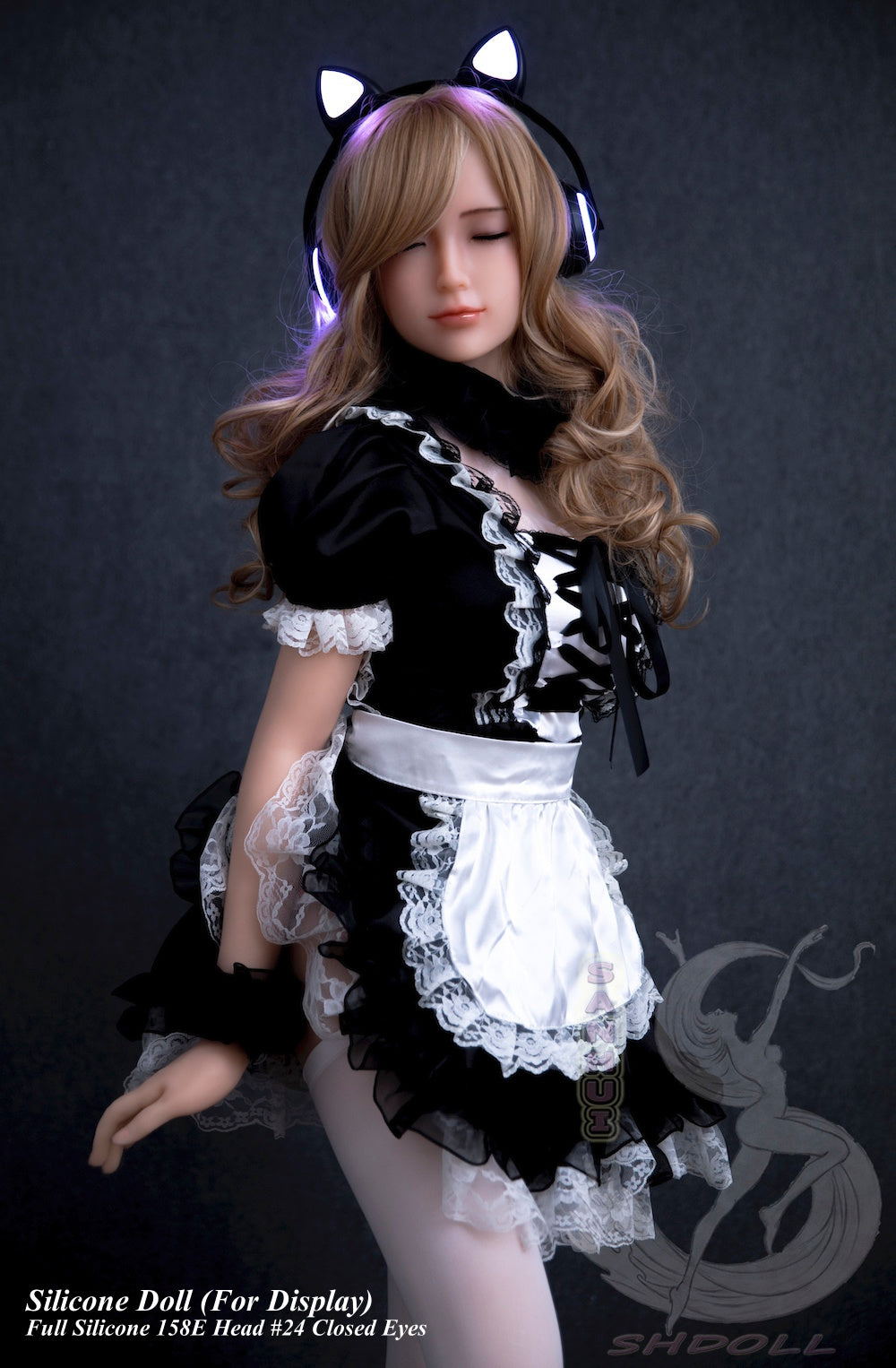 Sanhui Doll Full Silicone Doll Life-like Fashion Display Mannequins For Display [ 158E Head #24 Closed Eyes ]